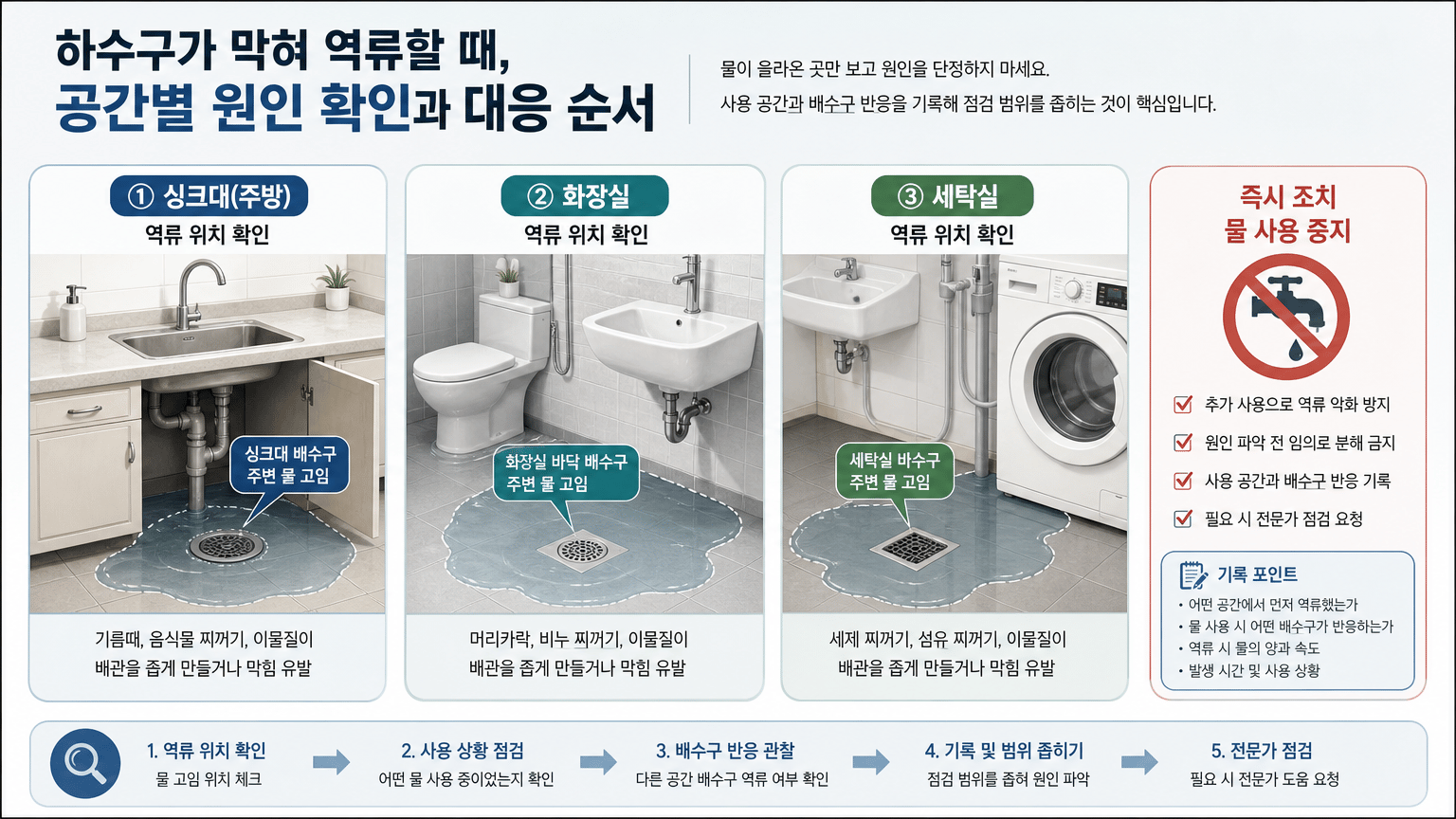 역류 직후 독자가 확인할 위치를 빠르게 이해하도록 돕기