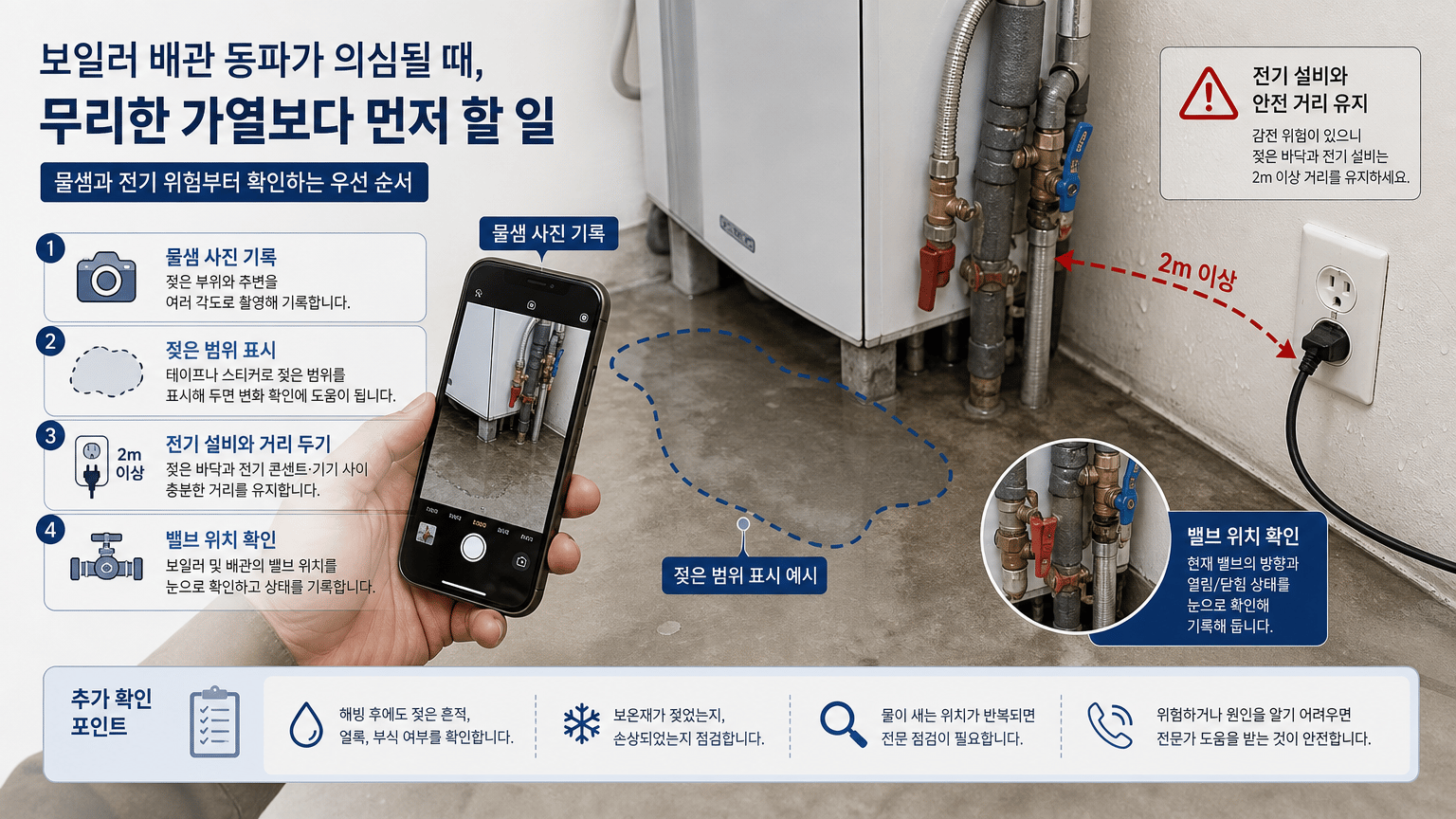 보일러 배관 동파가 의심될 때, 무리한 가열보다 먼저 할 일