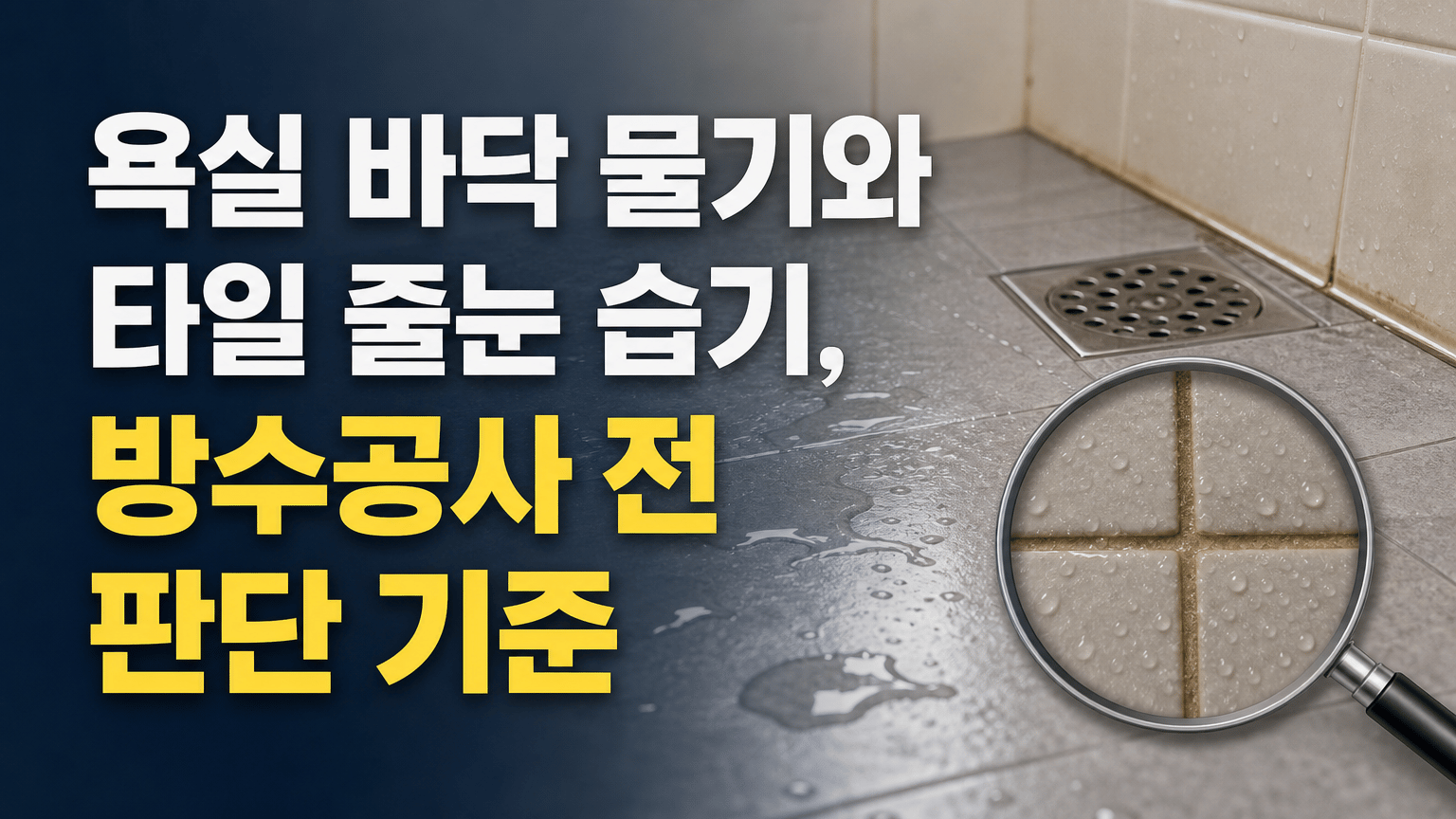 욕실 바닥 물기와 타일 줄눈 습기, 방수공사 전 판단 기준