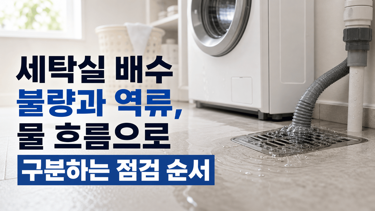 세탁실 배수 불량과 역류, 물 흐름으로 구분하는 점검 순서