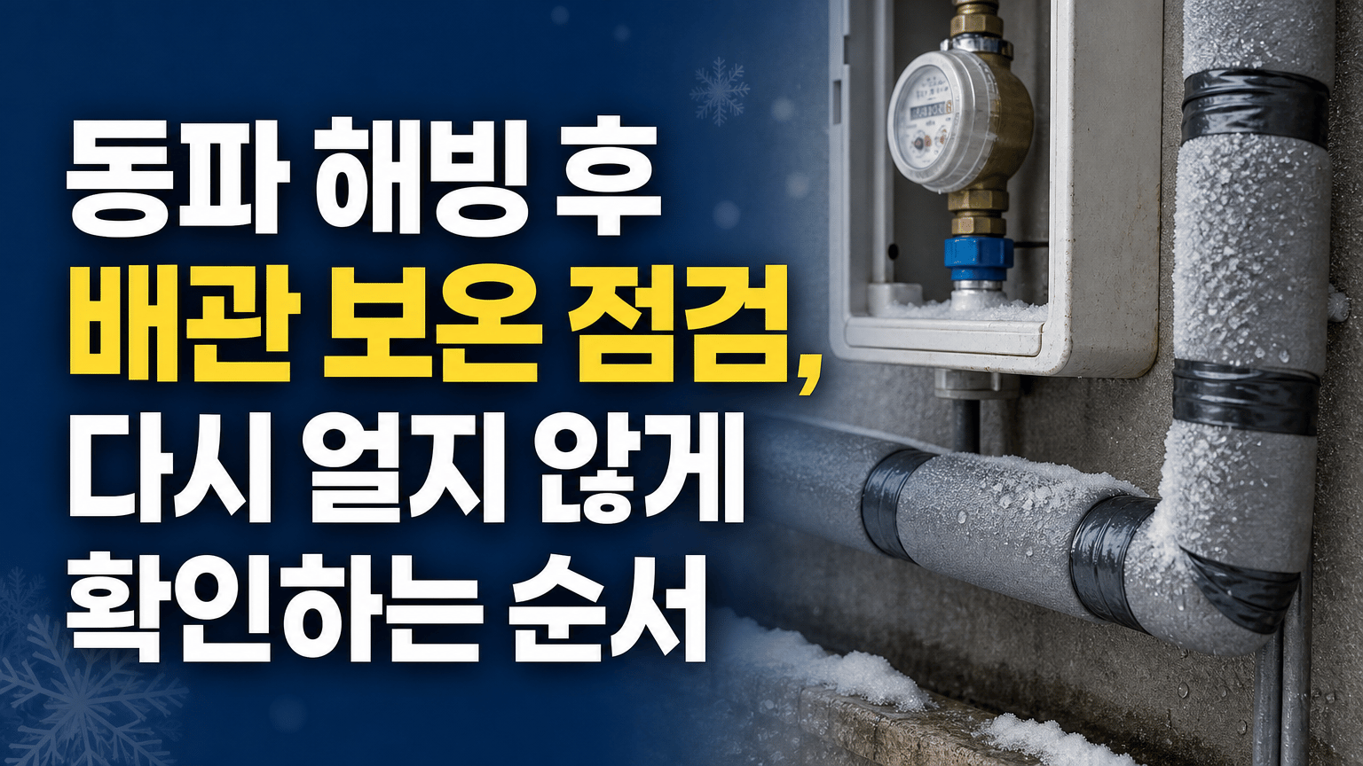 동파 해빙 후 배관 보온 점검, 다시 얼지 않게 확인하는 순서